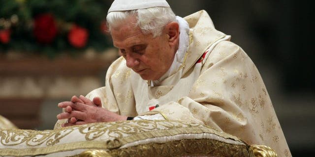 Pope Benedict XVI gives Christmas Night Mass at St. Peter's Basilica on Dec. 24, 2009, in Vatican City, Vatican. 