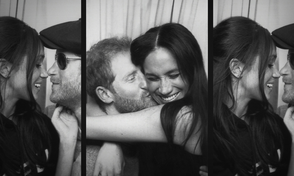 Prince Harry and Meghan, the Duke and Duchess of Sussex, share a series of close moments in a promotional image for the docuseries.