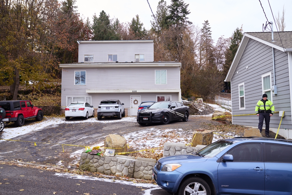 Pictured is the off-campus home in Moscow, Idaho, where the four students were killed.