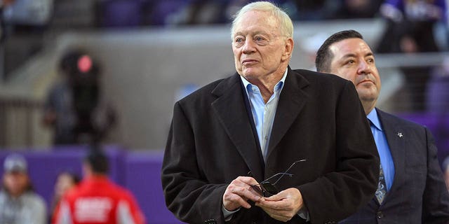 Dallas Cowboys owner Jerry Jones before the Minnesota Vikings game on Nov. 20, 2022, at U.S. Bank Stadium in Minneapolis.