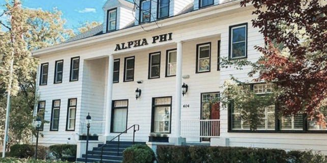 The Alpha Phi house at the University of Idaho, which stabbing victim Kaylee Goncalves belonged to. 