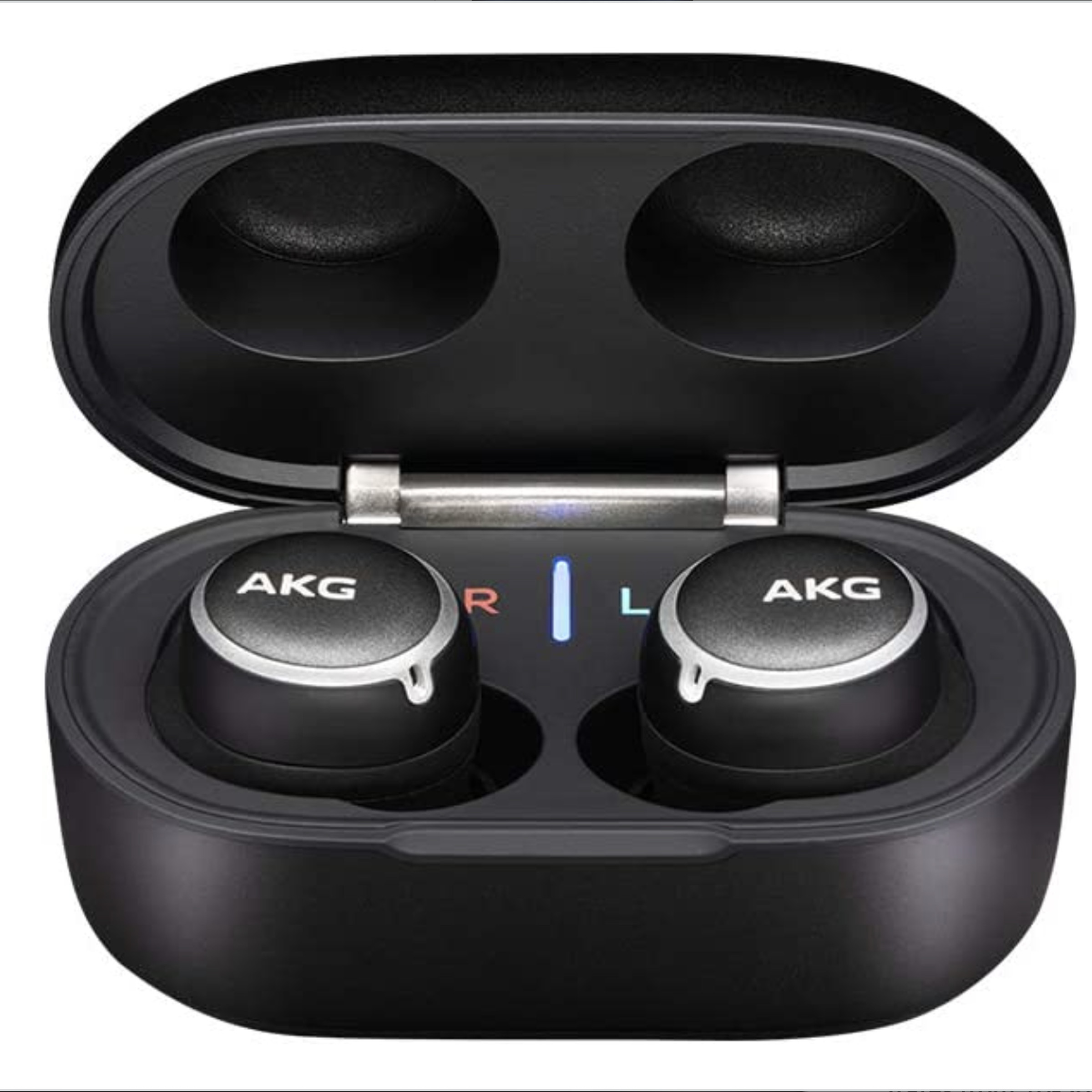 Set of ARG earbuds in a black case