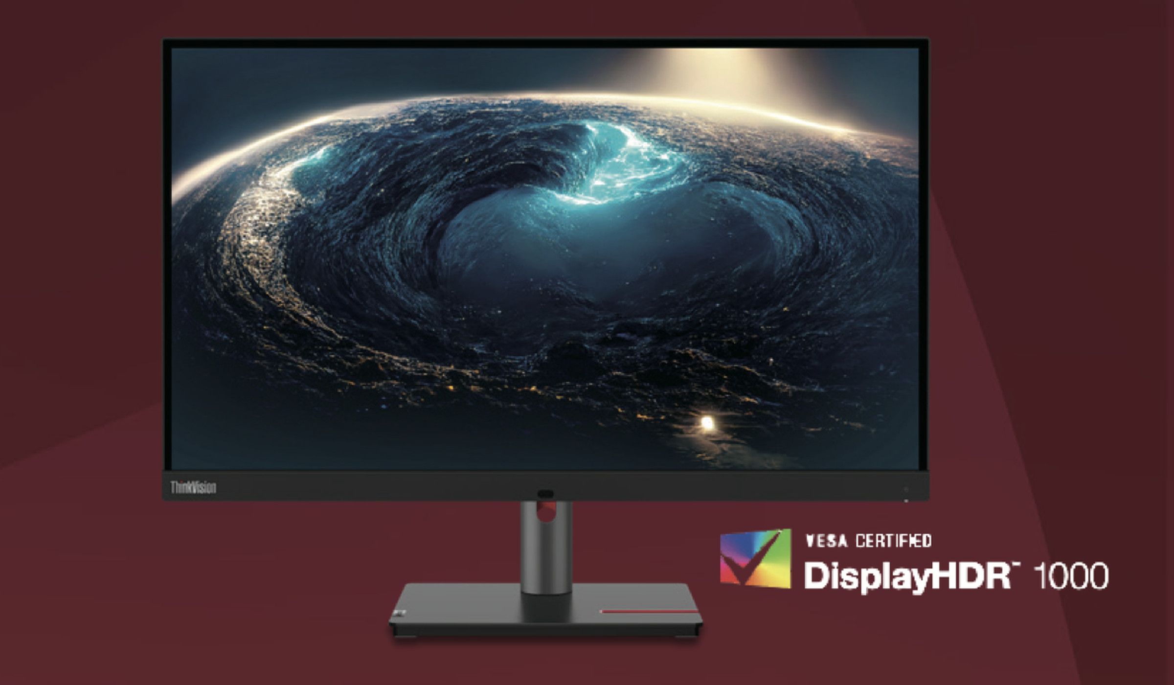 Image of the monitor with a DisplayHDR 1000 logo next to it.