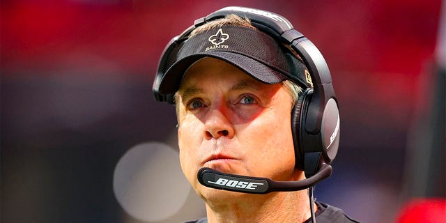 New Orleans Saints head coach Sean Payton prior to the game against the Atlanta Falcons at Mercedes-Benz Stadium on Jan. 9, 2022 in Atlanta.