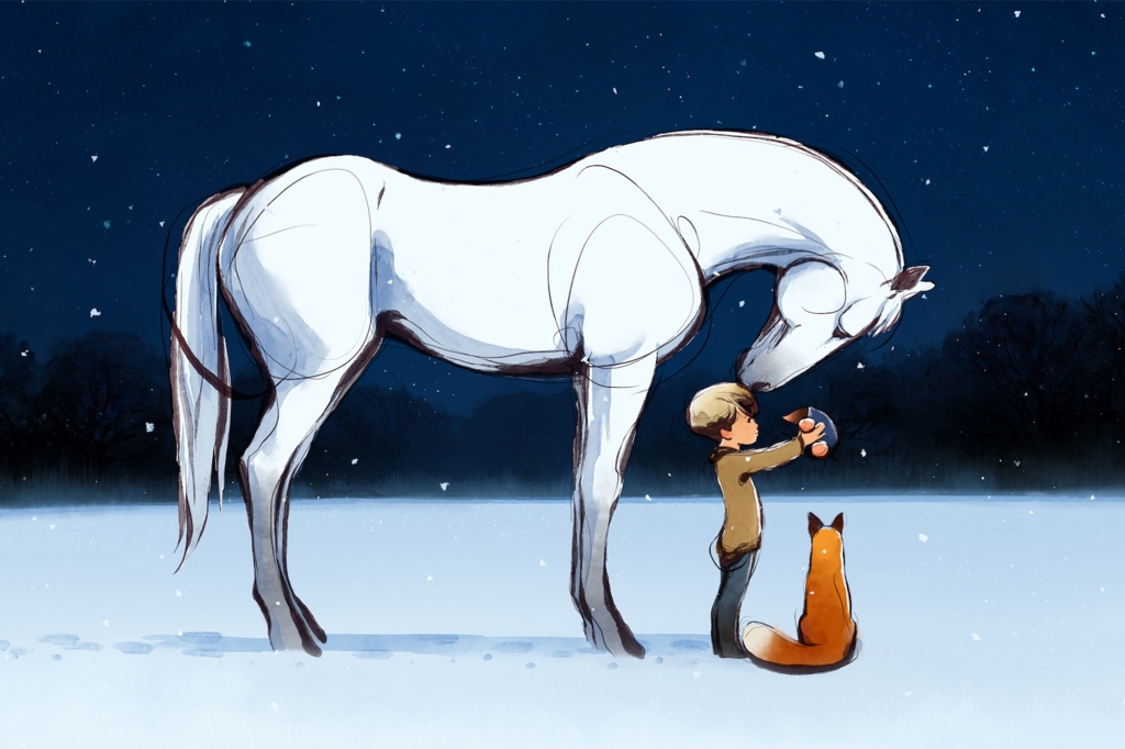 Scene with a young boy, a horse and a fox from "The Boy, the Mole, the Fox and the Horse" on Apple TV+.