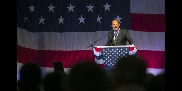 Michael Avenatti speaks at the Iowa Democratic Wing Ding at the Surf Ballroom in Clear Lake, Iowa, Friday, Aug. 10, 2018. 