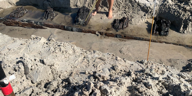 Objects appeared on a beach in Daytona Beach Shores, Florida, after recent hurricanes hit the area.