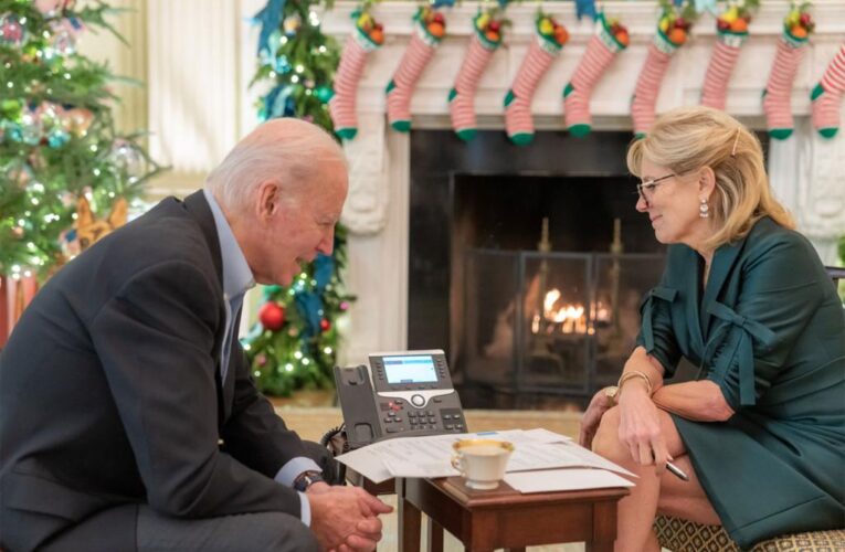 Biden, first lady thank service members on Christmas Day