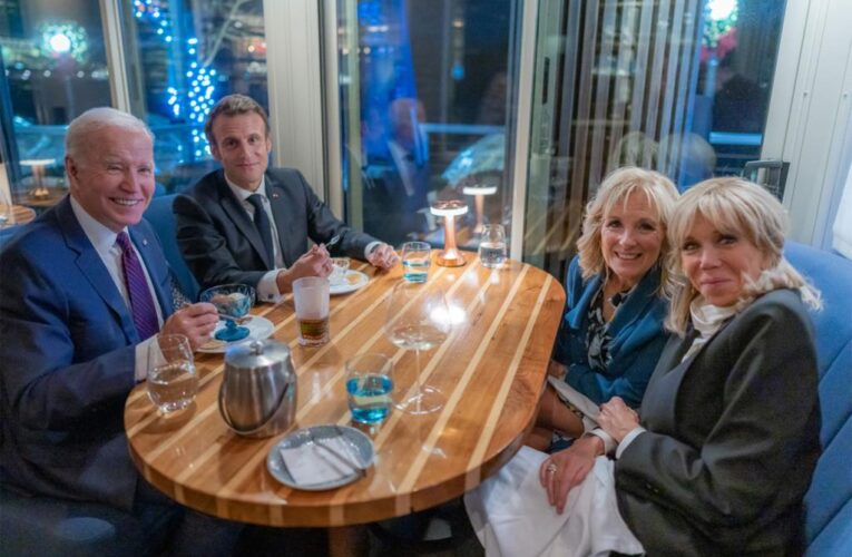 Bidens dine out with French President Emmanuel Macron, wife at DC restaurant
