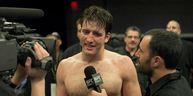 Stephan Bonnar reacts after his decision loss to Forrest Griffin in the light heavyweight finals bout at The Ultimate Fighter Season 1 Finale inside the Cox Pavilion on April 9, 2005, in Las Vegas.