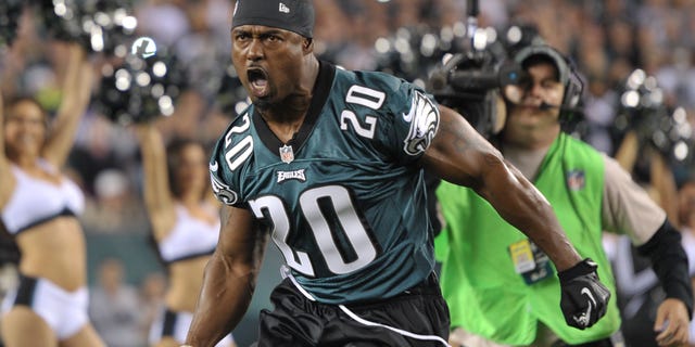 Former Philadelphia Eagle Brian Dawkins is honored for his retirement during a game against the New York Giants at Lincoln Financial Field Sept. 30, 2012, in Philadelphia. 