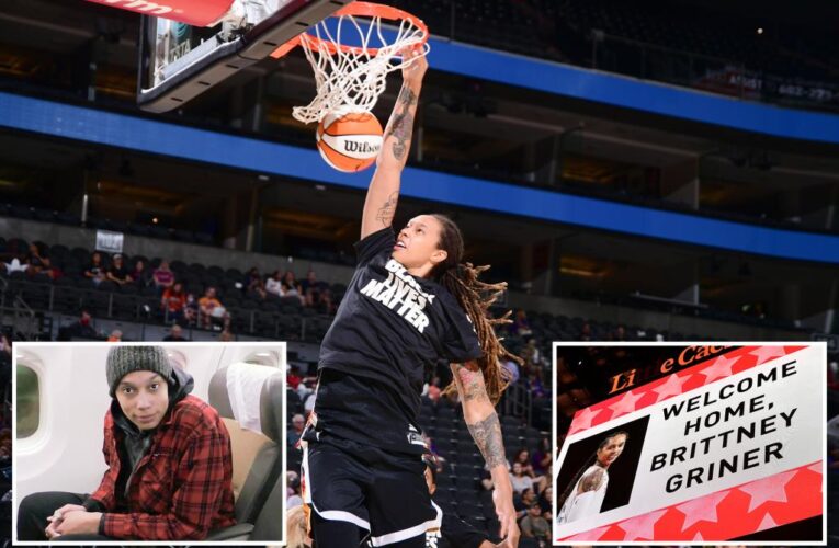 Brittney Griner delivers slam dunk to celebrate return to US