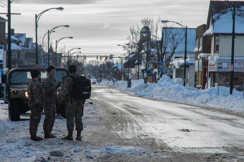 US National Guard assist in recovery efforts after the record winter storm.