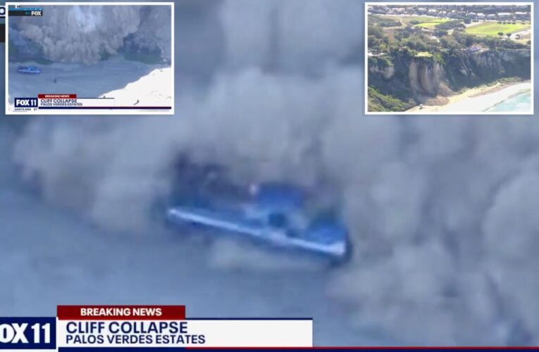 Video shows Southern California cliff collapsing onto beach