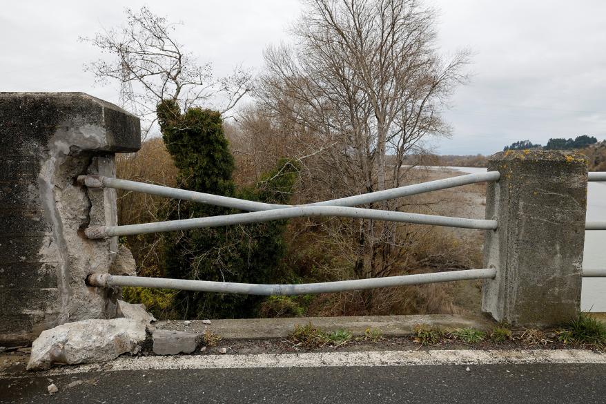 Bent poles are seen after a strong 6.4-magnitude earthquake struck off the coast of northern California, in Rio Dell, California, U.S. December 20, 2022.