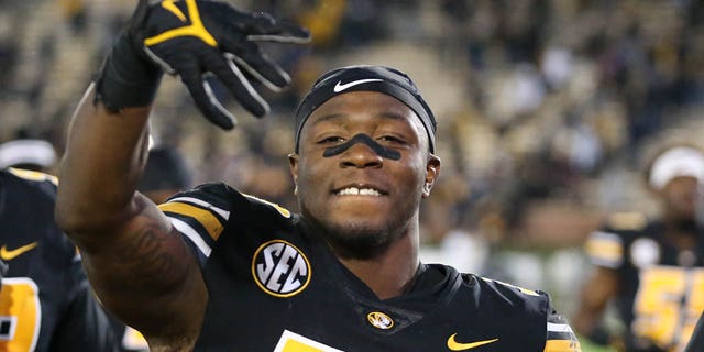 Missouri Tigers linebacker Chad Bailey (33) after an SEC football game between the South Carolina Gamecocks and Missouri Tigers on Nov 13, 2021 at Memorial Stadium in Columbia, MO. 