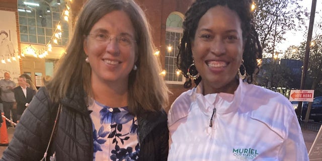 Advisory Neighborhood Commissioner K. Denise Rucker Krepp (left) is pictured with D.C. Mayor Muriel Bowser (right). 