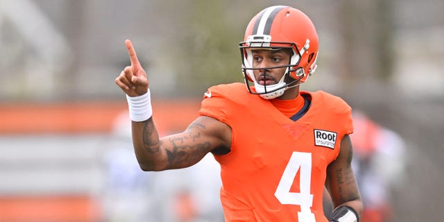 Cleveland Browns quarterback Deshaun Watson is shown during practice at the team's training facility, Nov. 16, 2022, in Berea, Ohio.