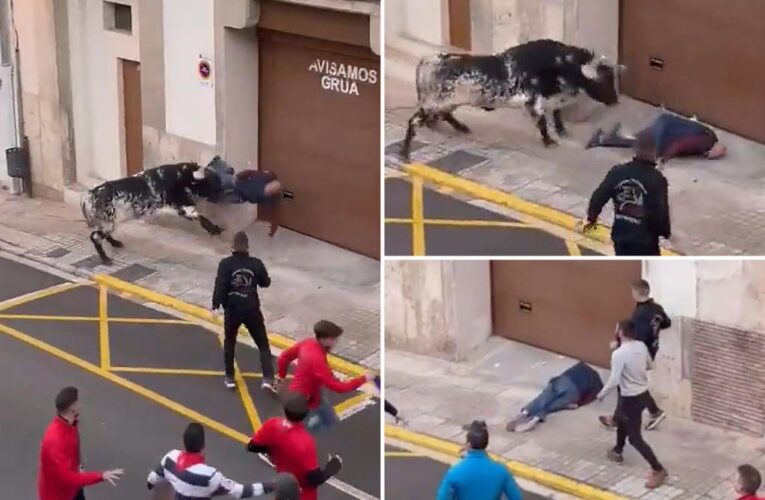 Video captures man, 82, attacked by rampaging bull in Spain
