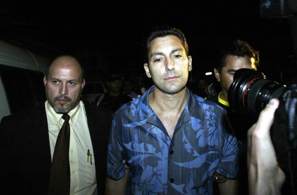 Faiello pictured after his arrest in Costa Rica.