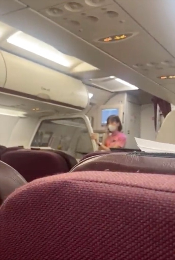 The fight broke out after a passenger refused to put his seat in the upright position. 