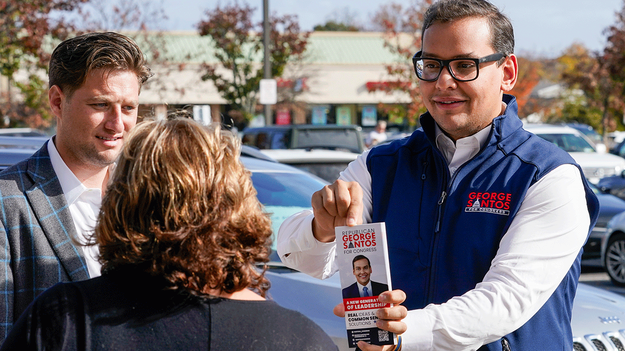 George Santos on the campaign trail.