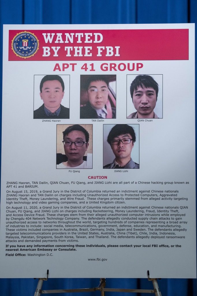 An APT 41 Group wanted poster 