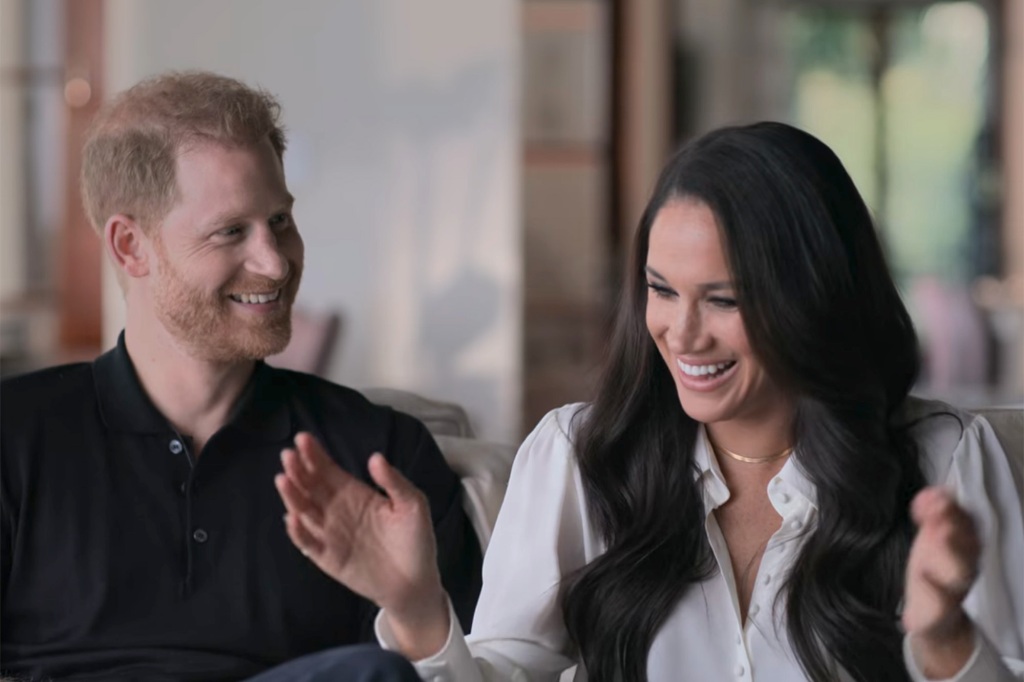 Prince Harry and Meghan Markle in "Harry & Meghan." 