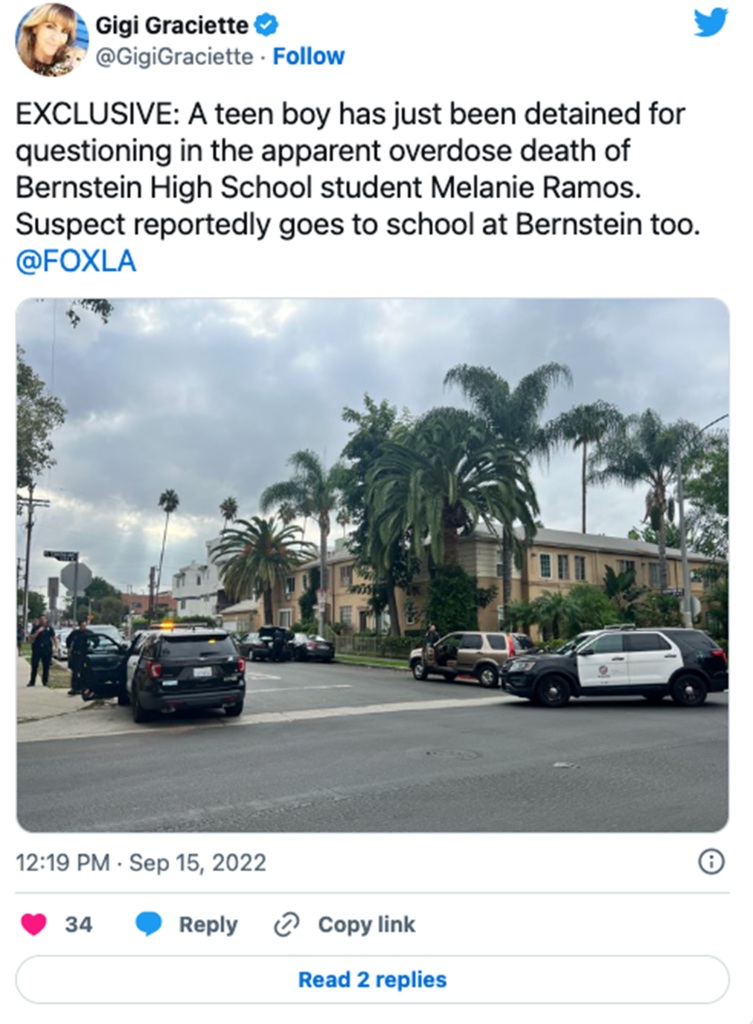 A local news report on the detainment of a suspect involved with Ramos' overdose death.