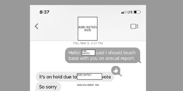 Text messages between DHS officials.