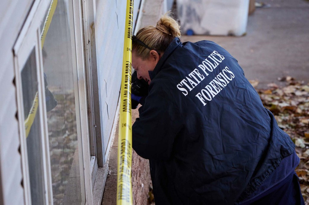 Investigator at the scene of the University of Idaho student murders