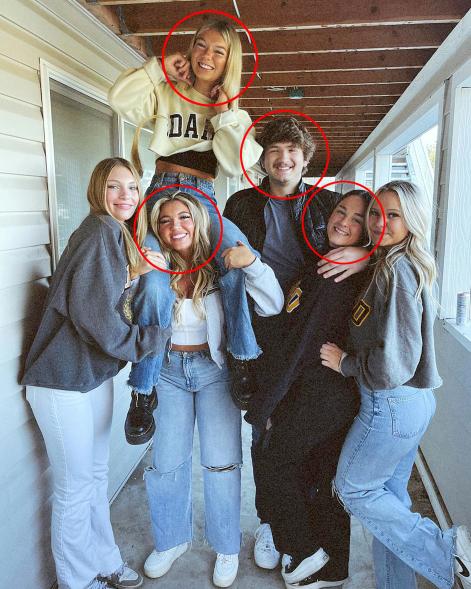Final photo of the victims, pictured just hours before their untimely deaths. The four University of Idaho students who were found dead in off-campus housing were identified on Monday as Madison Mogen, 21, top left, Kaylee Goncalves, 21, bottom left, Ethan Chapin, 20, center, and Xana Kernodle, 20, right.