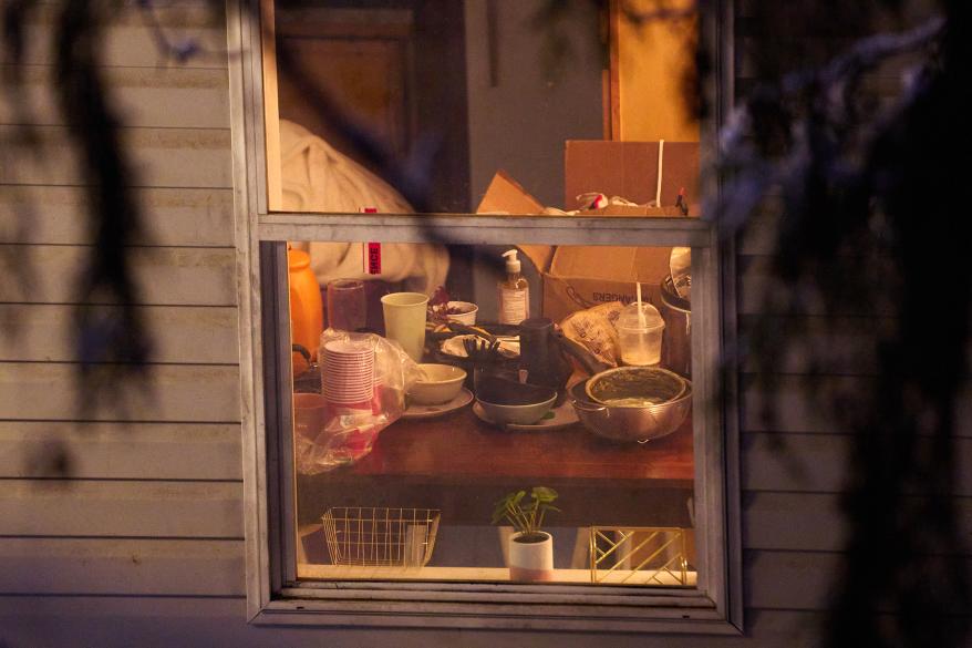 General view of the kitchen of an off-campus home where four University of Idaho students were stabbed