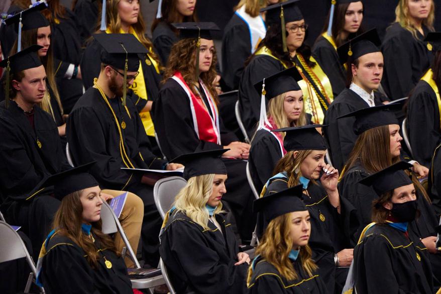 Graduates gather at the University of Idaho winter commencement almost one month after four University of Idaho students were stabbed to death at an off-campus house on Saturday, December 10, 2022 in Moscow, Idaho. University of Idaho students Madison Mogen, Xana Kernodle, Ethan Chapin, and Kaylee Goncalves were victims of a quadruple homicide at an off-campus house almost one month ago. (James Keivom for New York Post)