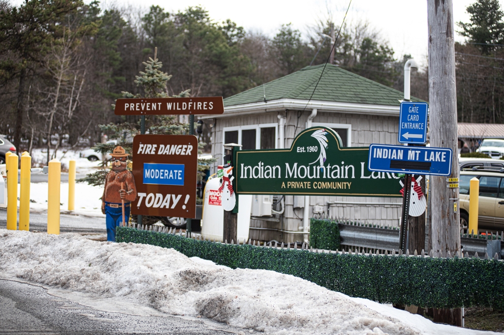 Local authorities are holding back the press outside the gated community in which Bryan Kohberger is reported to live in Albrightsville, Pennsylvania