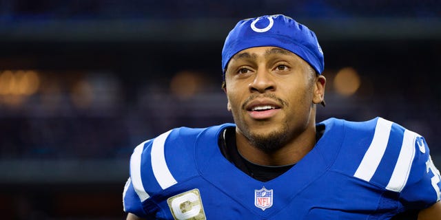 Jonathan Taylor, #28 of the Indianapolis Colts, warms up before kickoff against the Dallas Cowboys at AT&amp;T Stadium on Dec. 4, 2022 in Arlington, Texas.