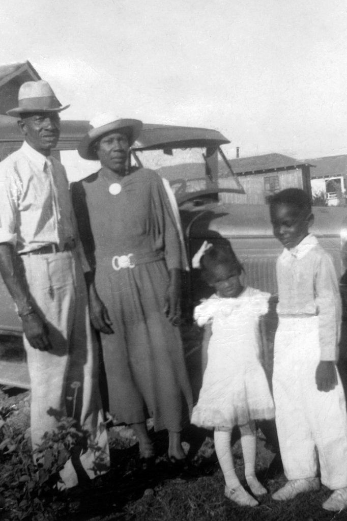 The Ousley family: William, Josie, Josephine, and Curtis. Curtis was born in 1934 and adopted as an infant by Josie and William.