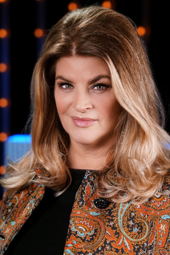 Kirstie Alley on the set of a TV show