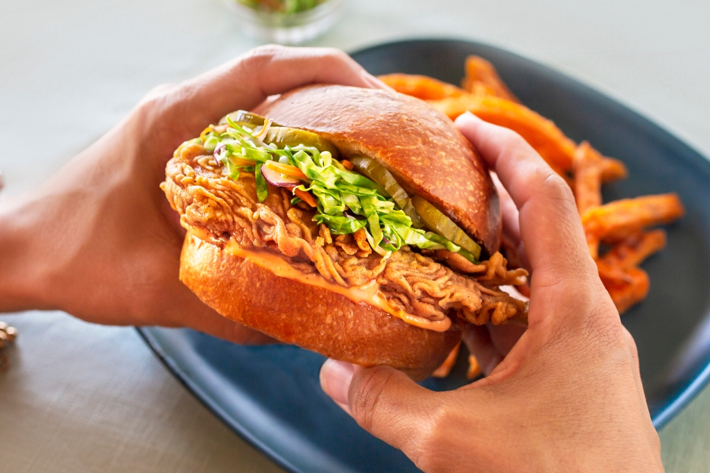 If all goes well, Upside "meat" (like this fried chicken patty) will soon appear on plates nationwide, one of many bio-engineered proteins now in development by competitors. 