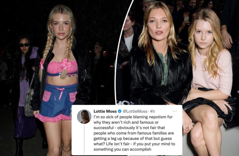 Lottie Moss in Twitter uproar over nepo baby claim