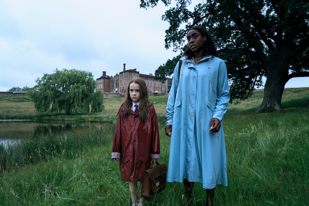 Lashana Lynch, right, plays Miss Honey — a teacher who is kind to little Matilda. 