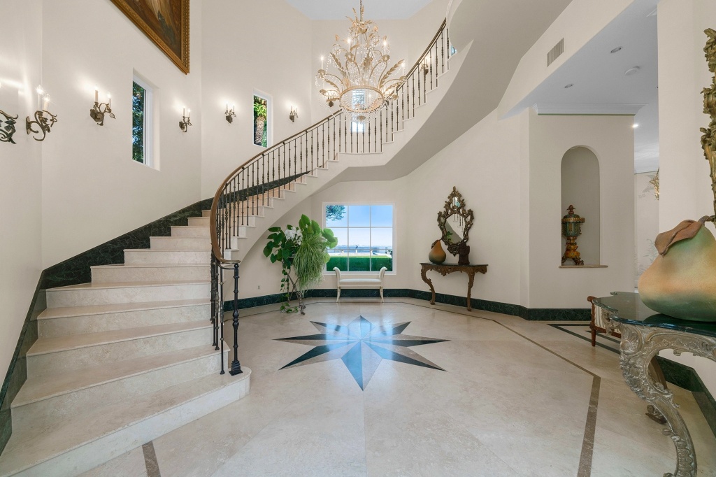 The main entryway of the palatial home.