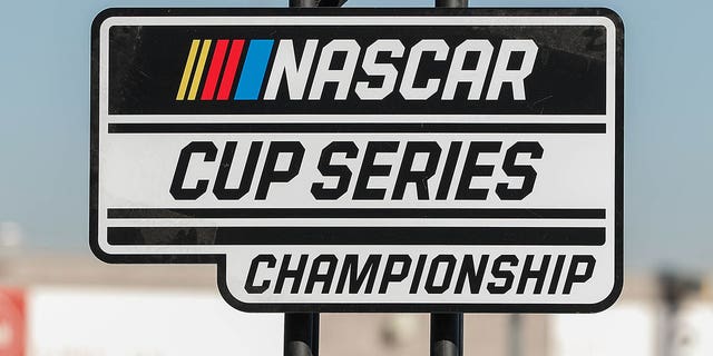 The NASCAR Cup Series Championship logo before the NASCAR Cup Series Championship Race at Phoenix Raceway in Avondale, Arizona, on Nov. 6, 2022.