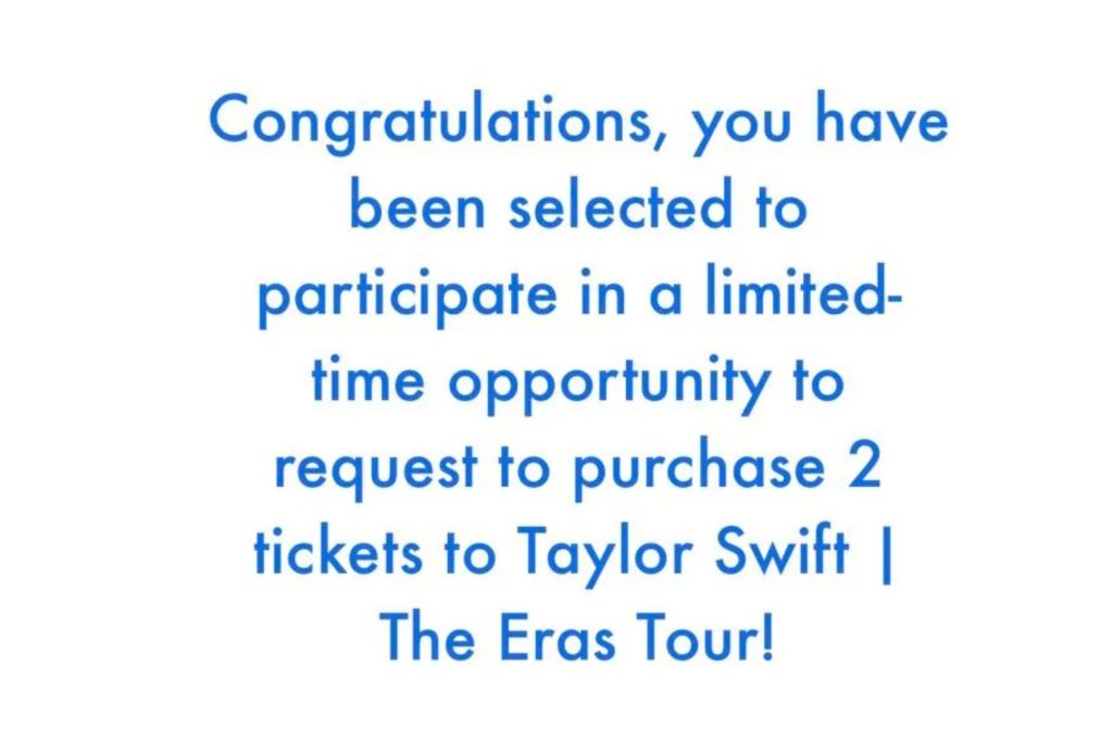 Some fans received this email from Ticketmaster on Monday.
