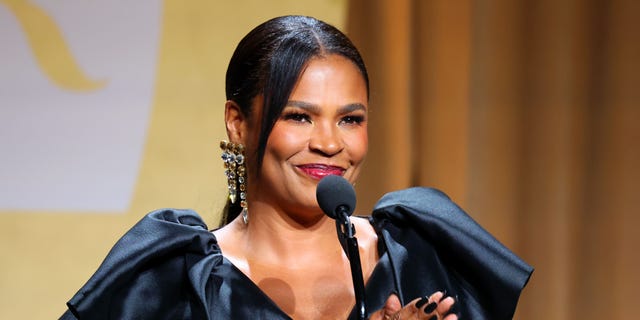 Nia Long speaks onstage during the Ebony Power 100 at Milk Studios Los Angeles Oct. 29, 2022, in Los Angeles.