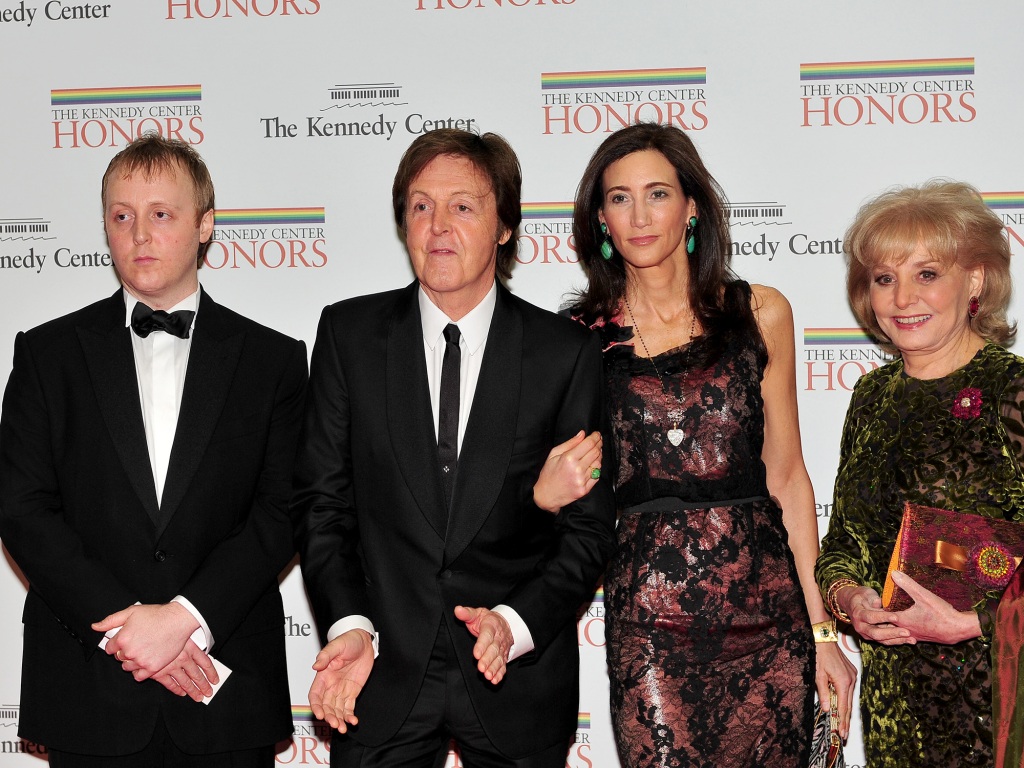 Paul McCartney, Nancy Shevell and Barbara Walters in 2010