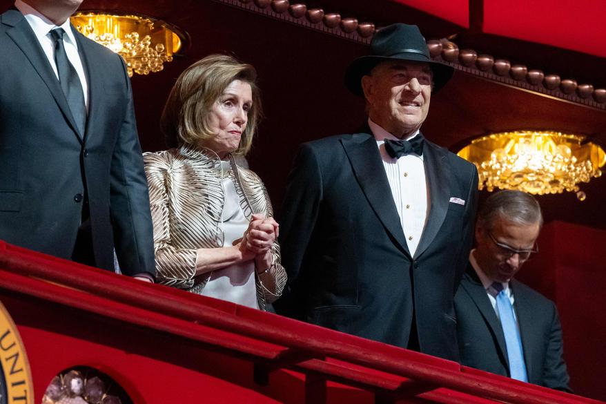 House Speaker Nancy Pelosi of Calif., and her husband Paul Pelosi attend the 45th Kennedy Center Honors