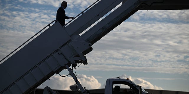 President Biden boards Air Force One at Luke Air Force Base in Glendale, Arizona, on Dec. 6, 2022. 