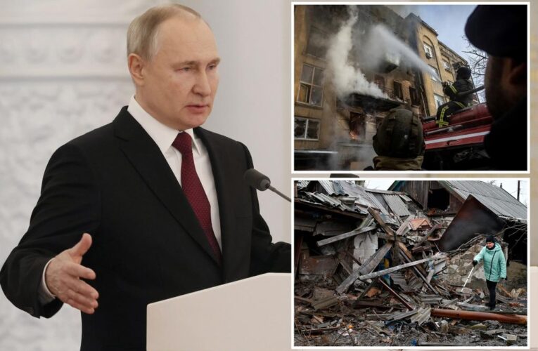 Putin vows to persist with Ukraine war, defends airstrikes