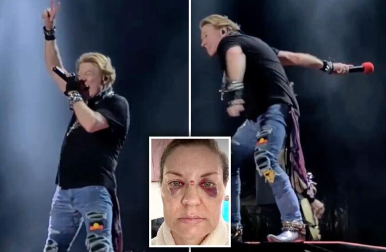 Guns N’ Roses fan hit by microphone thrown by Axl Rose at concert